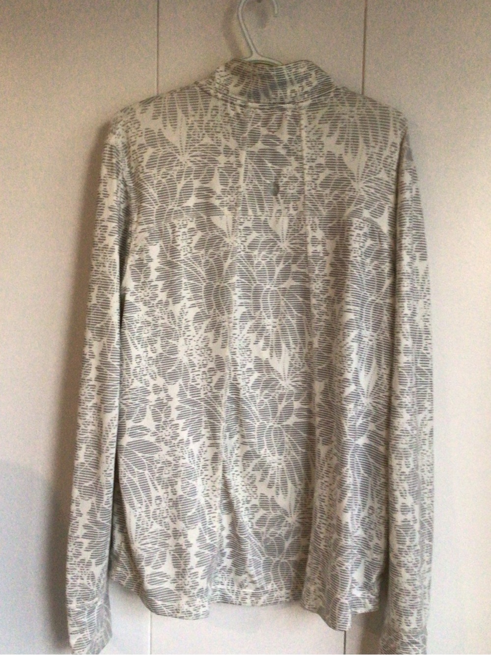 Mondetta Light Gray Floral Bomber Jacket with Lime Zip - Picture 2 of 4